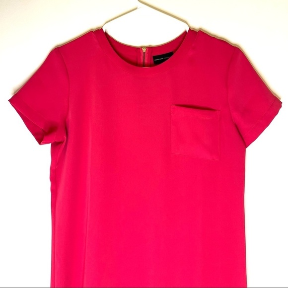 2/$30 Adrienne Vittadini - Fuchsia Short Sleeve Shift Mini Dress - Picture 4 of 8